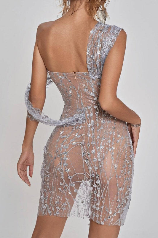 Bailee Split Sequin Mini Dress Dresses styleofcb