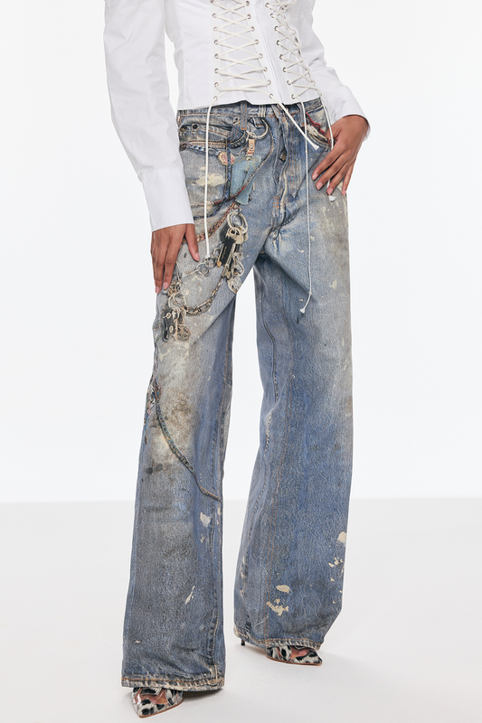 Prima Print Barrel Jeans
