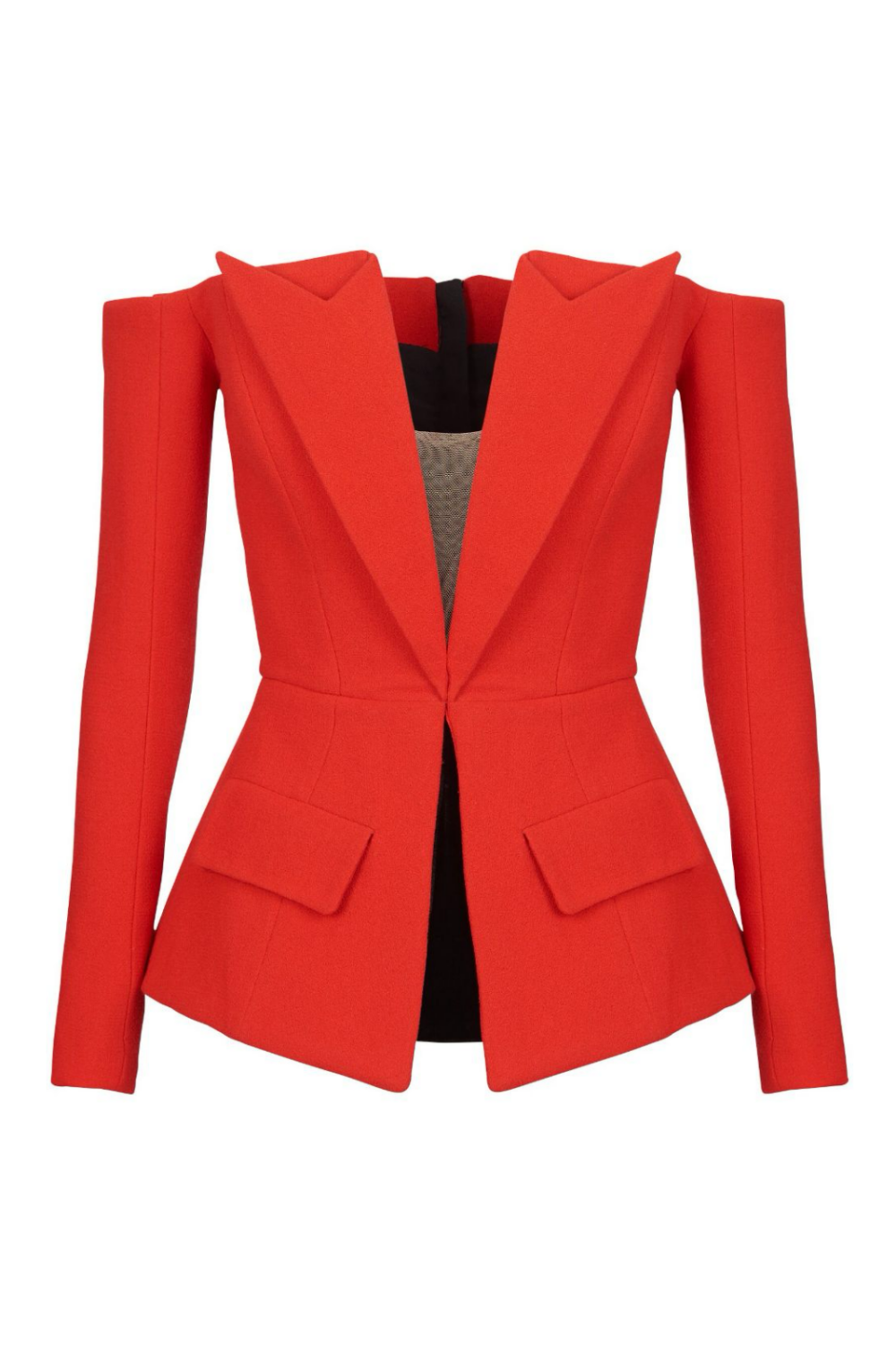 CORETTA OFF SHOULDER V-NECK BLAZER