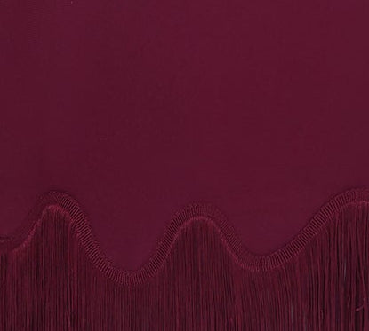 Burgundy Sleeveless Round Neck Double Fringe Bandage Midi Bodycon Dress