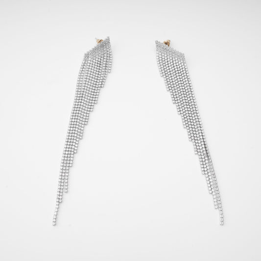Amaris silver tassel earrings