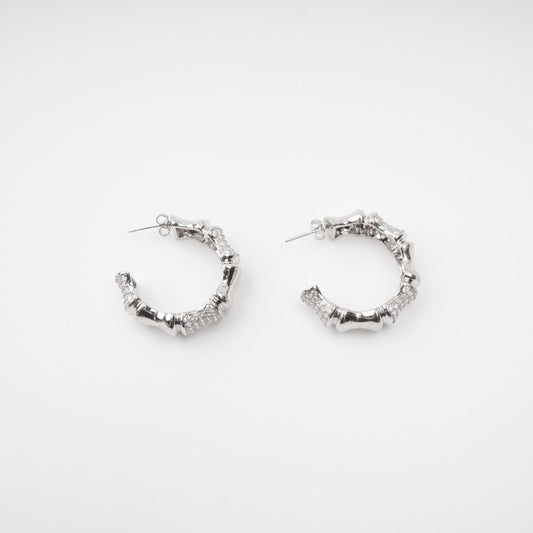 Léa Silver Tone Crystal Embellished Earrings