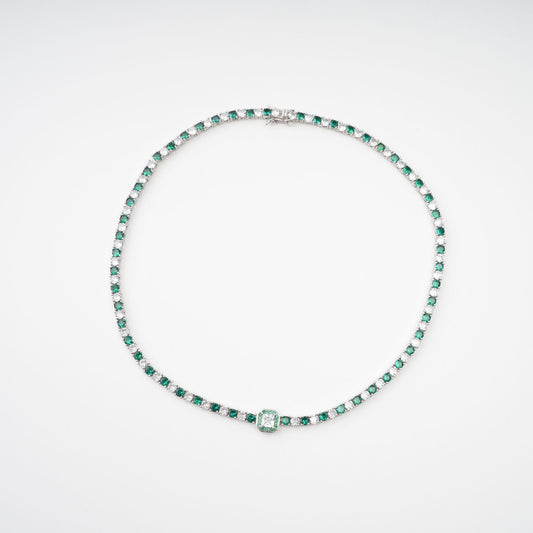 Héloïse Green Crystal Embellished Necklace