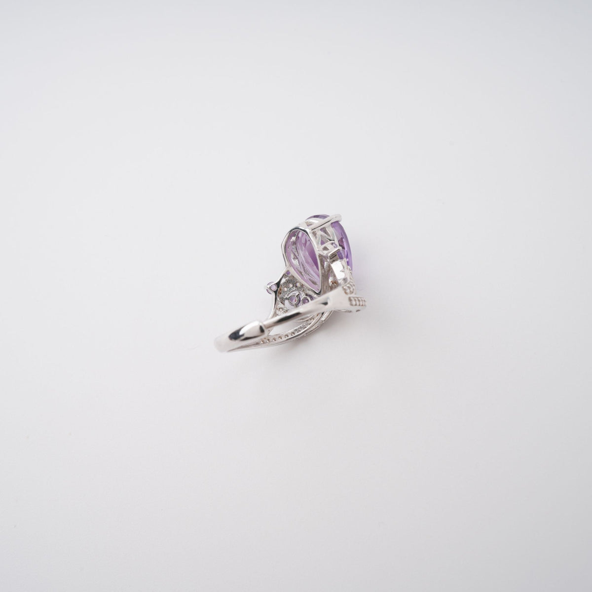 Eléonore Purple Pear Cut Gemstone Sterling Silver Adjustable Ring