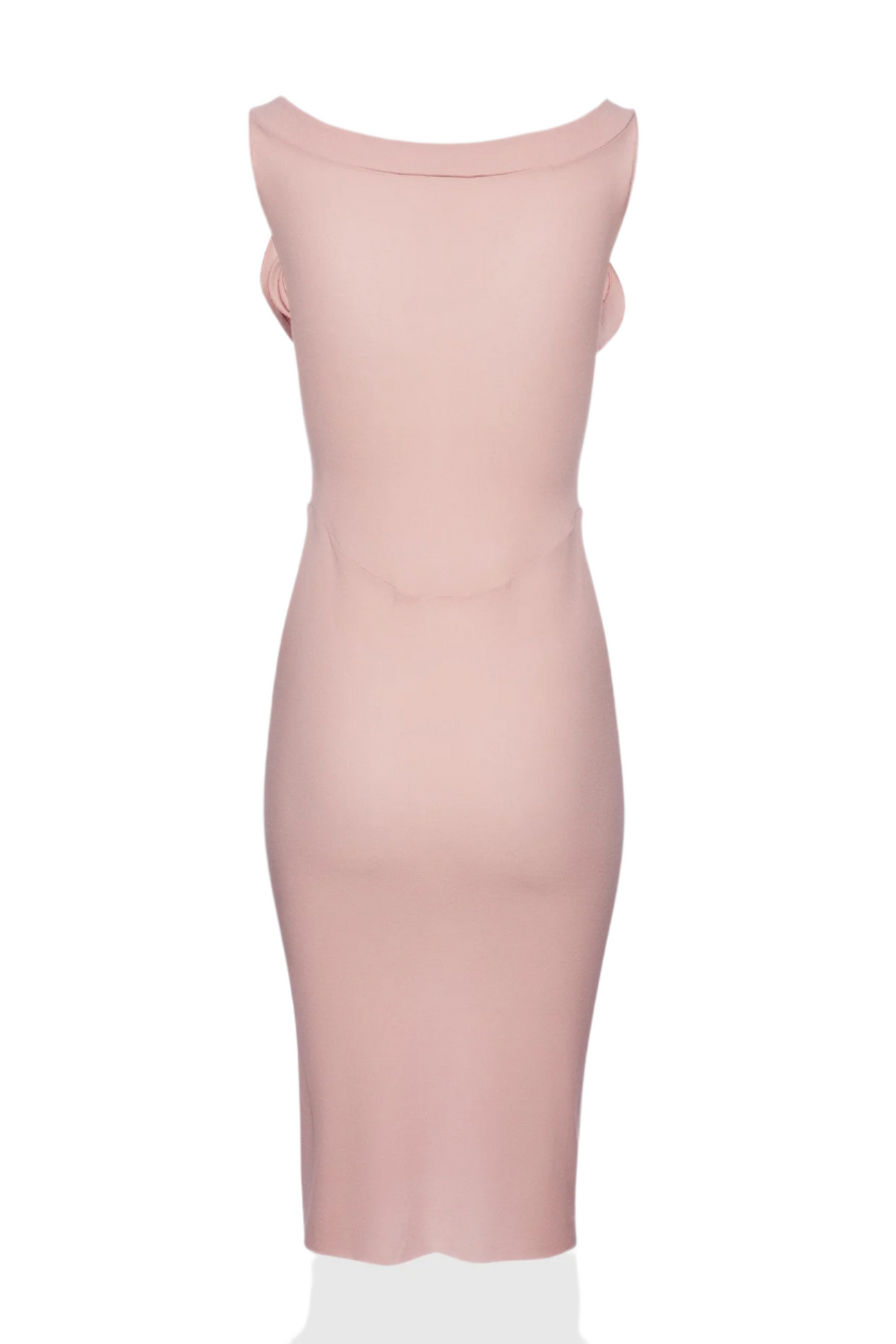Dinella Floral Appliqué Corset Midi Dress - Pink