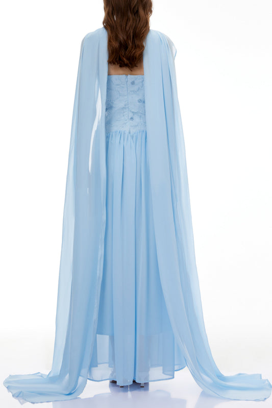 rebecca blue Floral Embroidered Pleated Maxi Dress