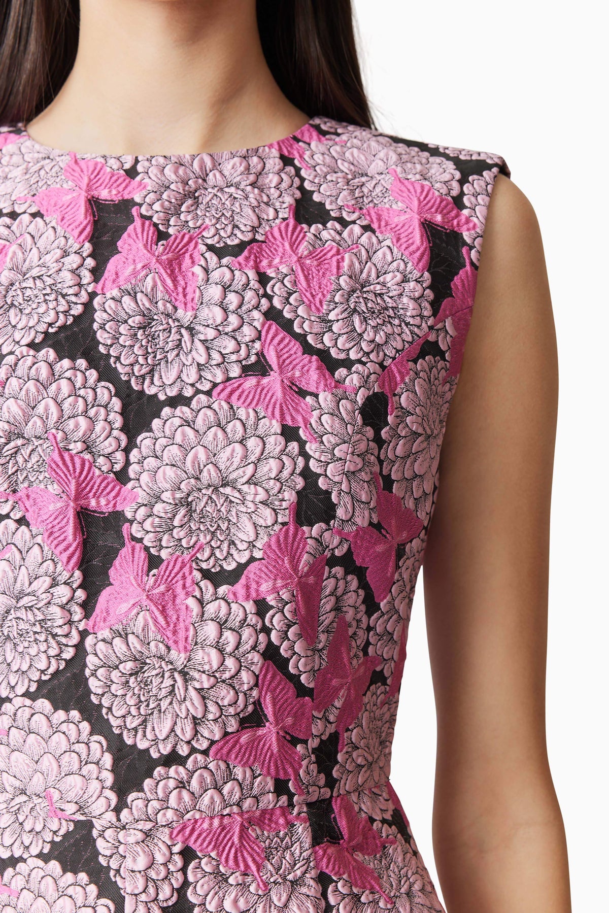 Aimee Butterfly embroidery A-Line Mini Dress in Pink