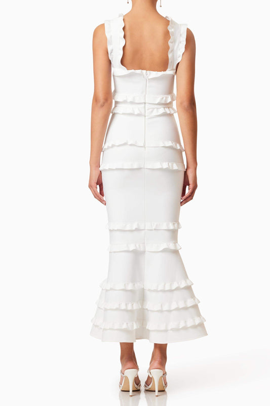josephine Frill Maxi Dress in White
