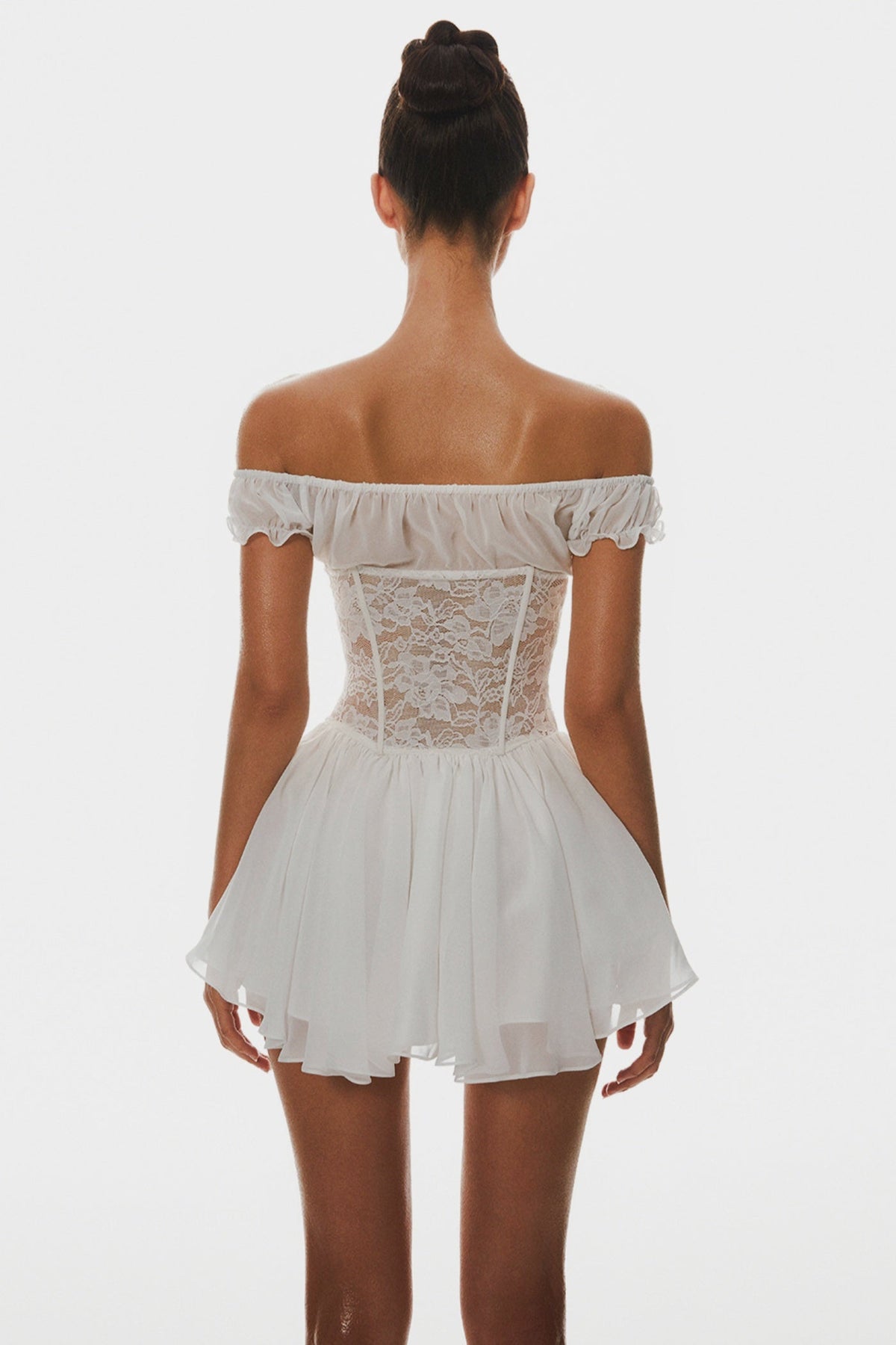 Hathia Off Shoulder Lace Corset Mini Dress