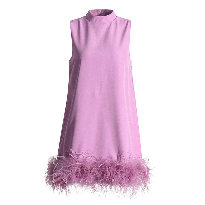 FEATHER MINI DRESS