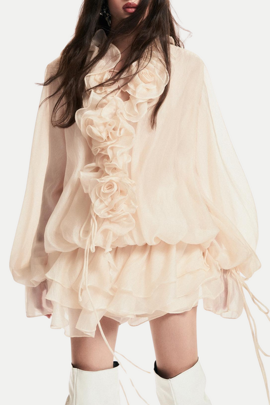 Jaketta Flower Ruffle Mini Dress
