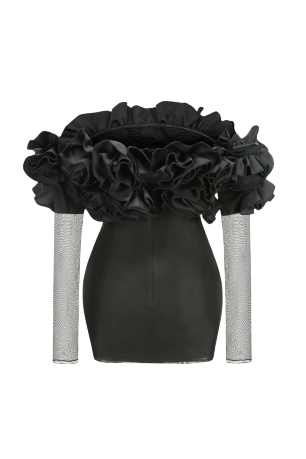 Joyanne Off Shoulder Flower Mesh Mini Dress