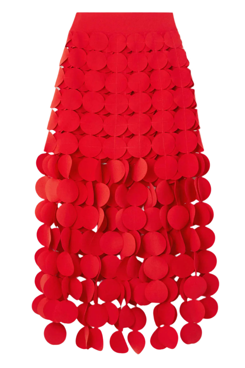 Katelyn Fringe Midi Skirt - Red