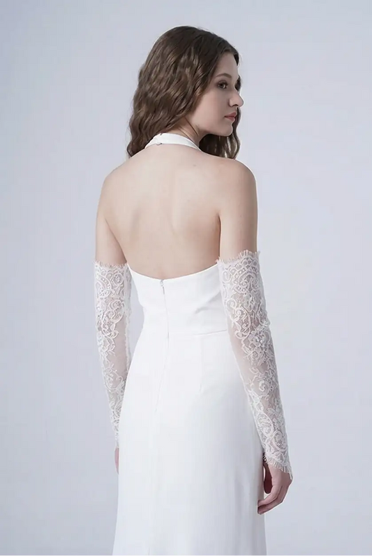 Chantilly Lace Bridal Sleeves in Ivory