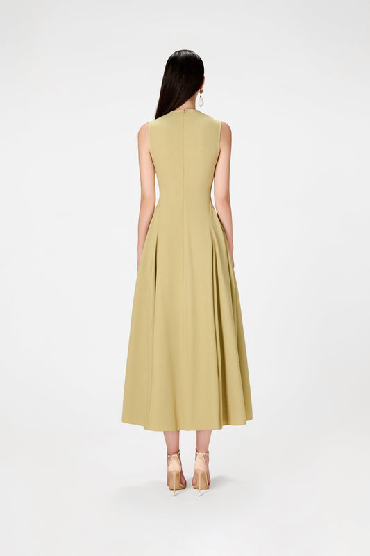 MINT RAW EDGE MIDI DRESS