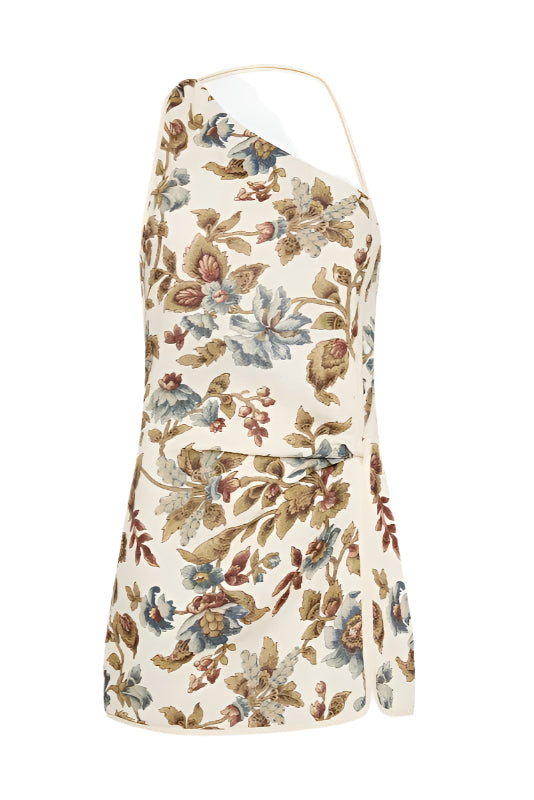 Floral print Asymmetric Mini Dress