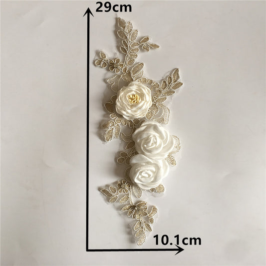 Three-dimensional decoration, polyester cutout, lace, flower embroidery, collar flower, DIY sewing, mesh, lace, collar, garment accessories