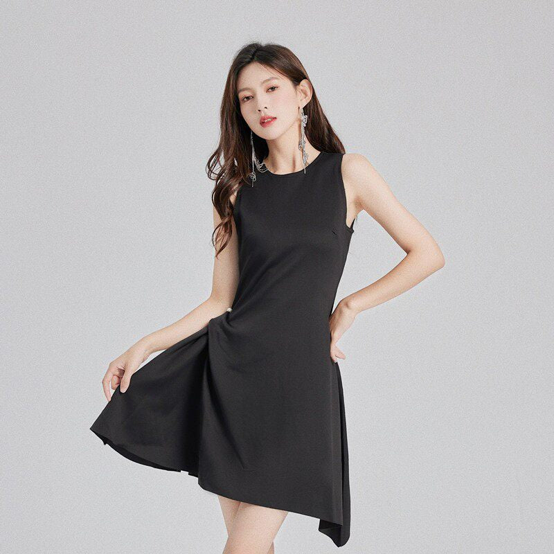Frederica Designer-Style Irregular, Waist-Cinching, Pleated Cocktail mini Dress