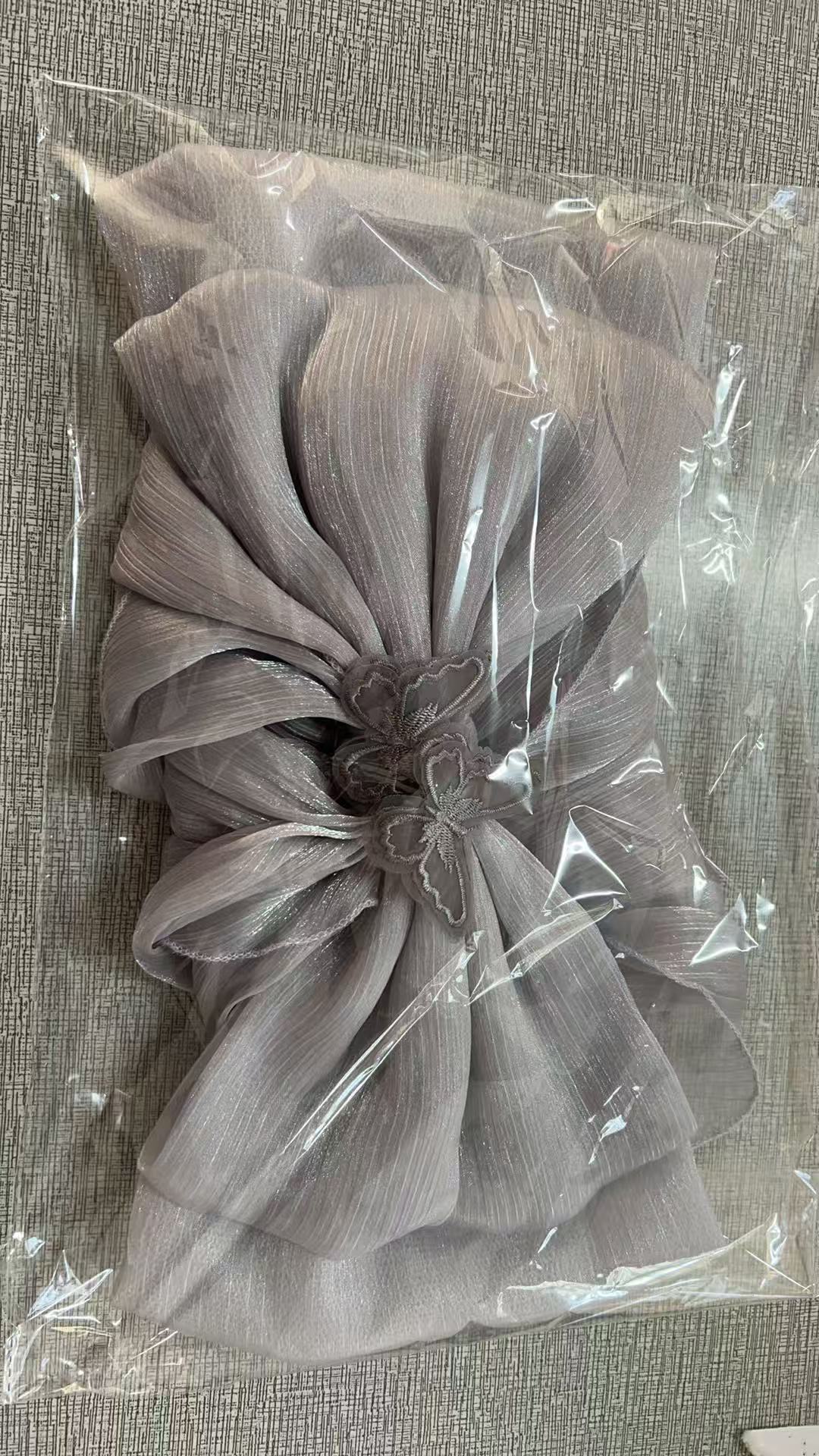 White Shimmer Organza Giant Bow Ruffle Long Trailing Bridal Waist Sash