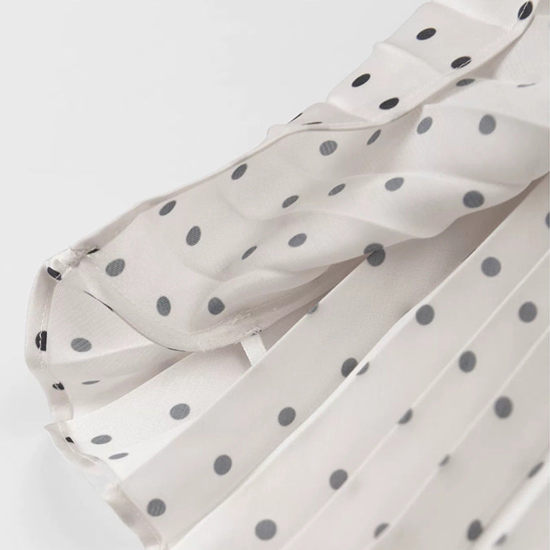 Polka Dot Ruffle Sleeve Midi Dress