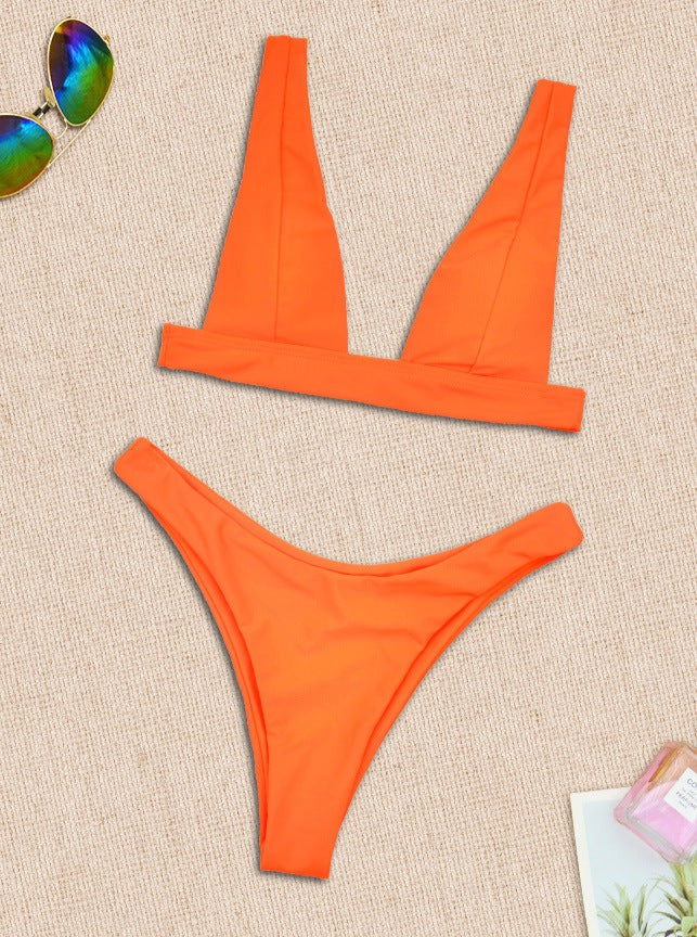 Orange Cross Border Bikini Set
