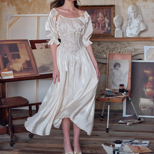 Spot LaceMa French court style lace dress