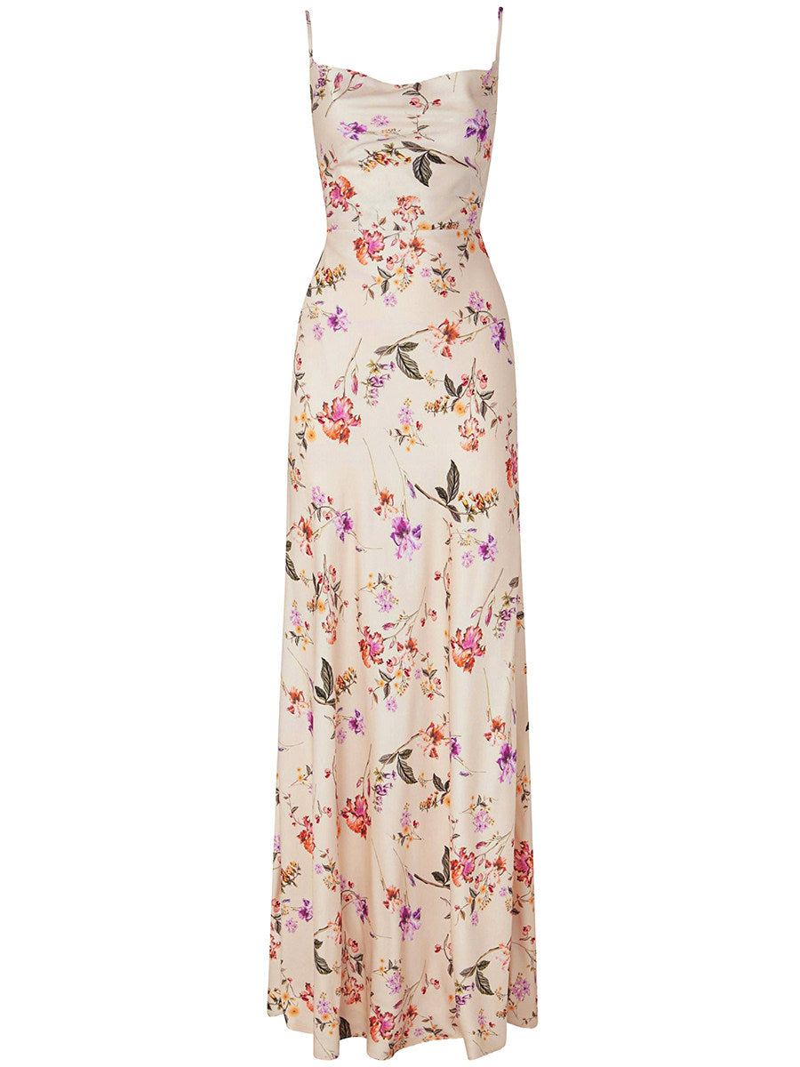 white floral slip maxi dress