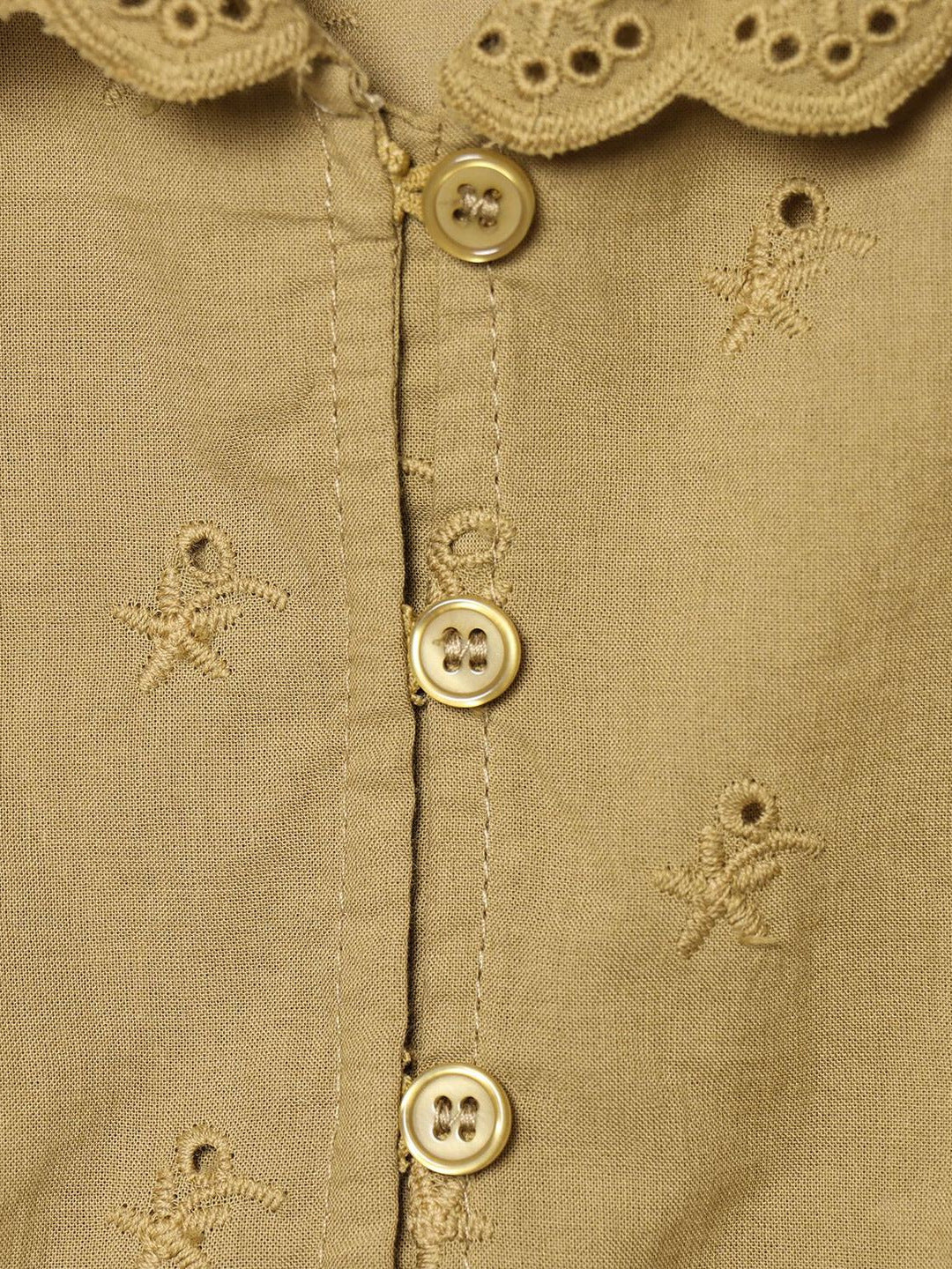 lace embroidered lapel shirt short-sleeved shirt top