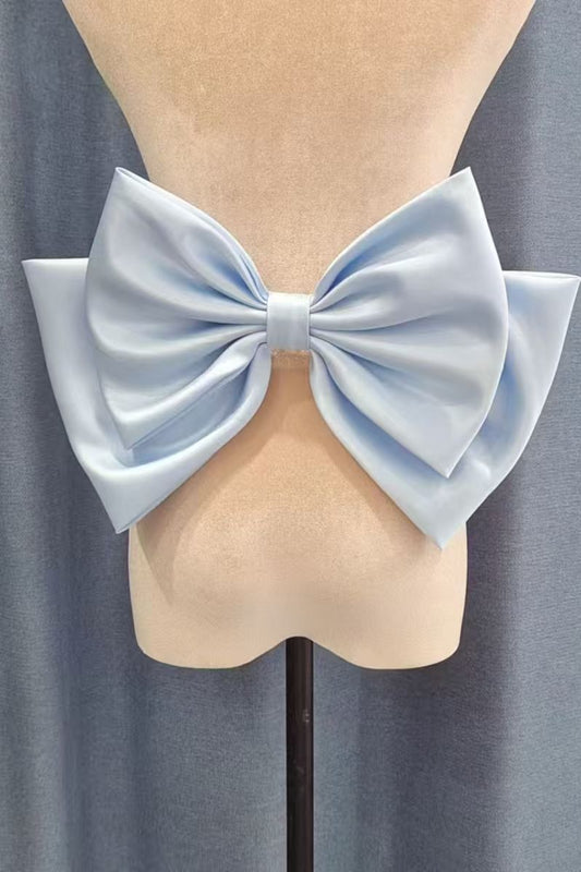 Double-Layer Oversized White Satin Giant Back Bow Bridal Accessory