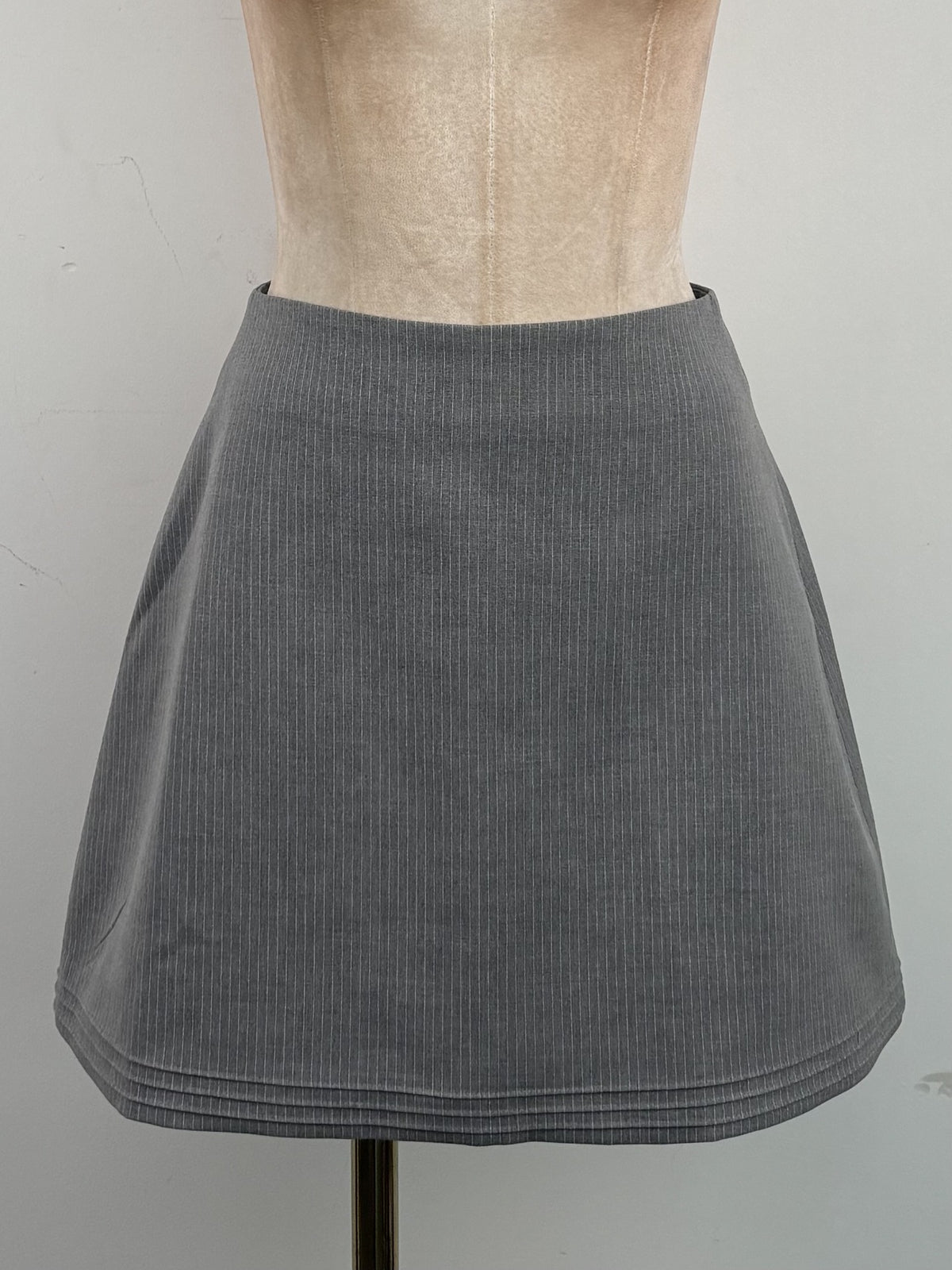 tiffany Halter Layered Pinstripe Mini Dress