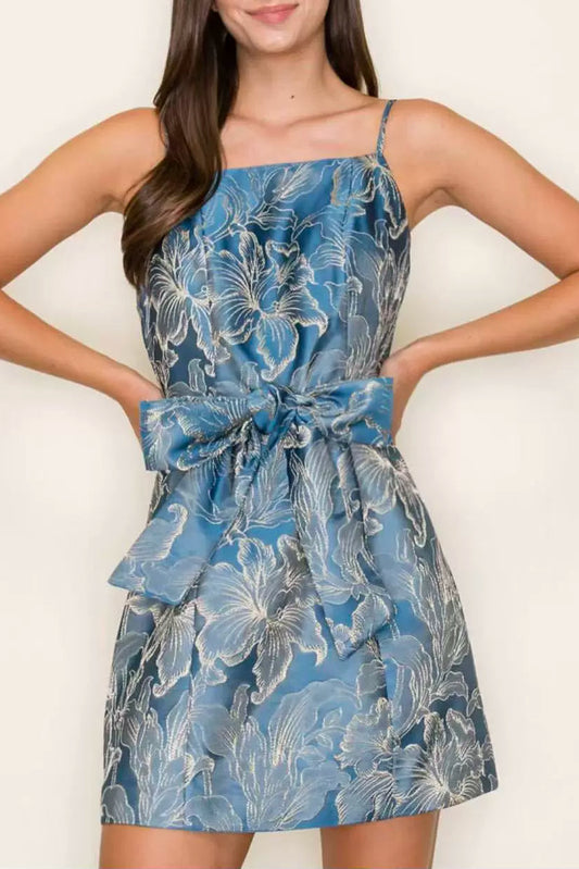jacquard Waistband mini dress