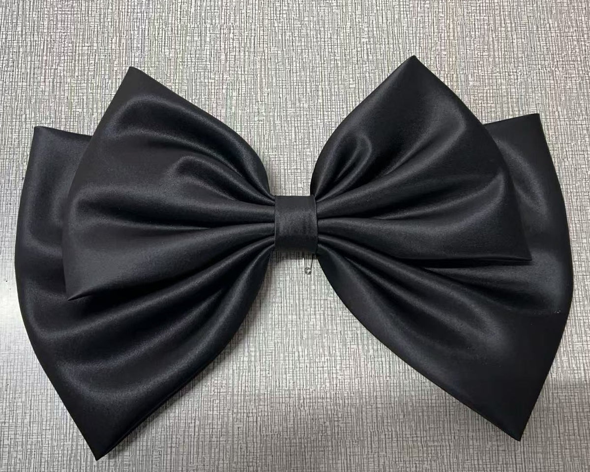 Double-Layer Oversized White Satin Giant Back Bow Bridal Accessory