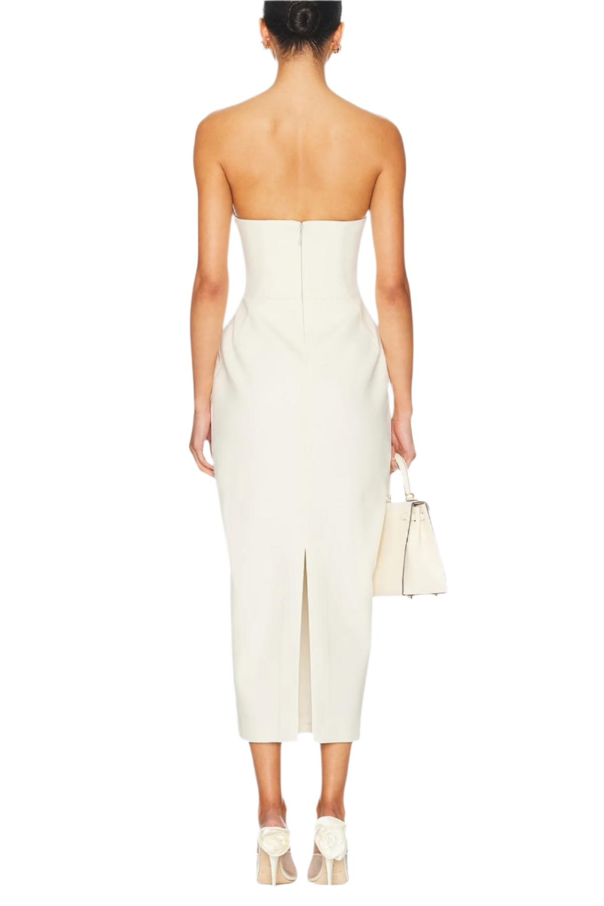 Bow Strapless Maxi Dress - White