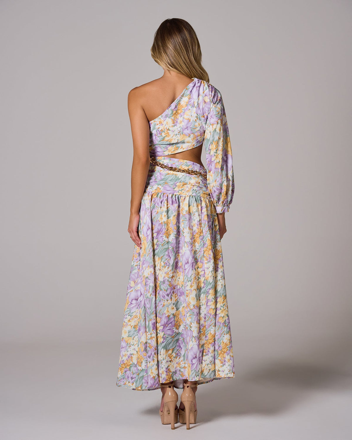Floral One-Shoulder Maxi Dress