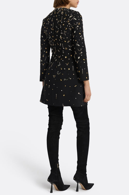 Pamaria Diamante Embroidery Mini Dress