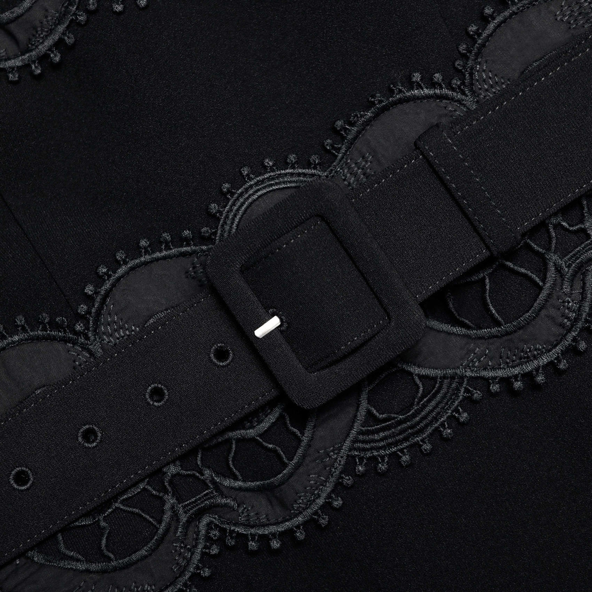 rae Black Crepe Midi Dress