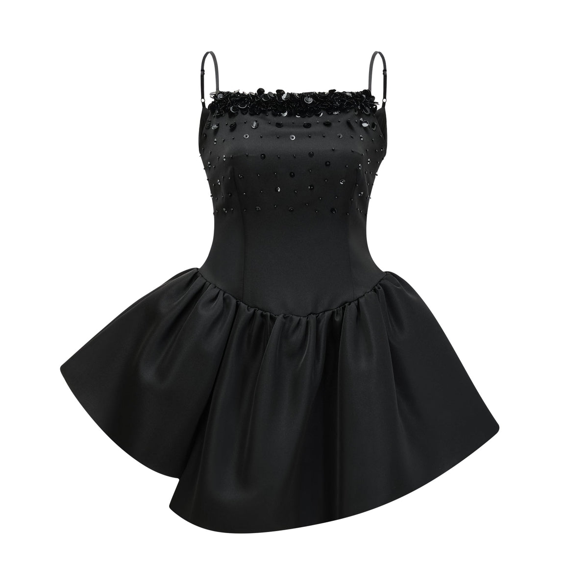 CHARLENE EMBELLISHED ASYMMETRIC DRESS