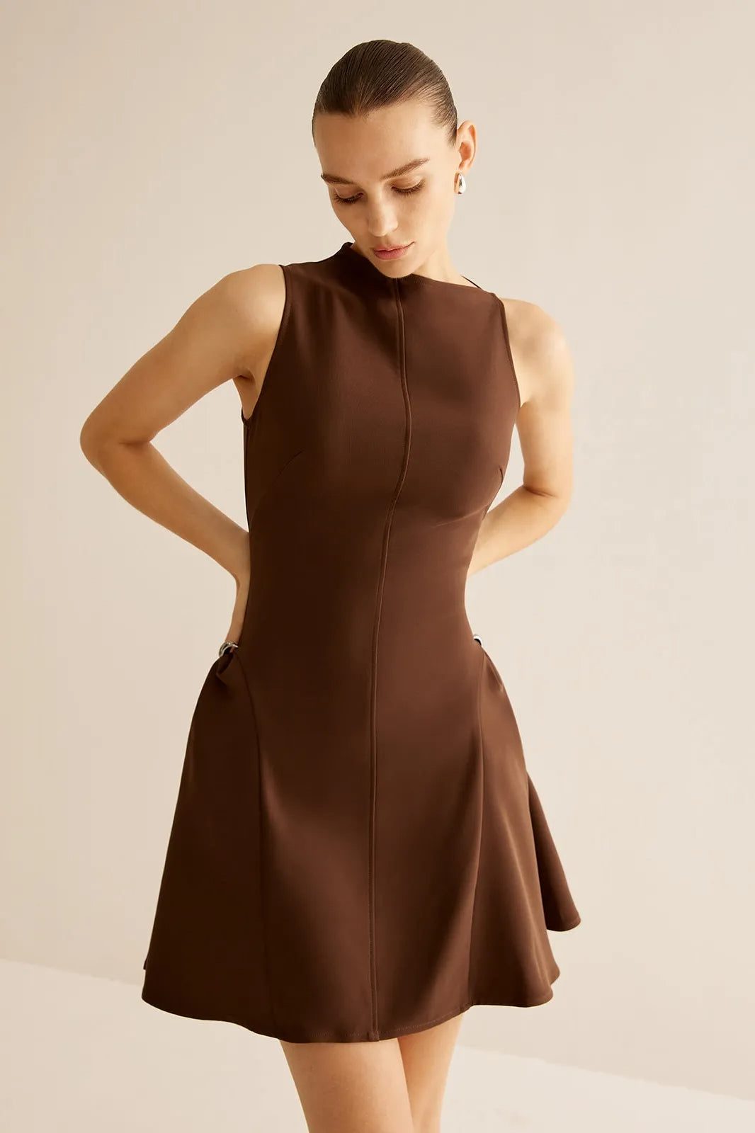 Samantha Asymmetrical Flared Mini Dress