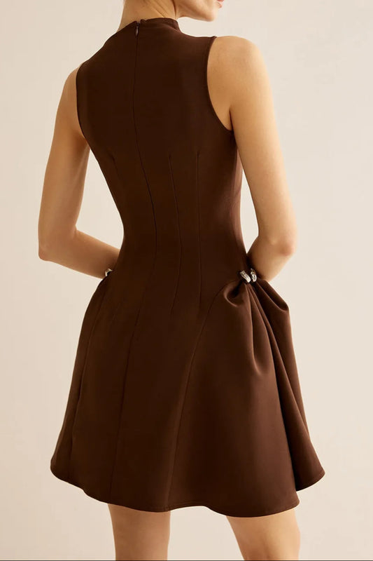 Asymmetrical Flared Mini Dress
