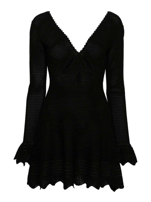 Laura black cut-out knit mini dress