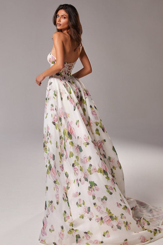 Trinity Printed Strapless Maxi Dress