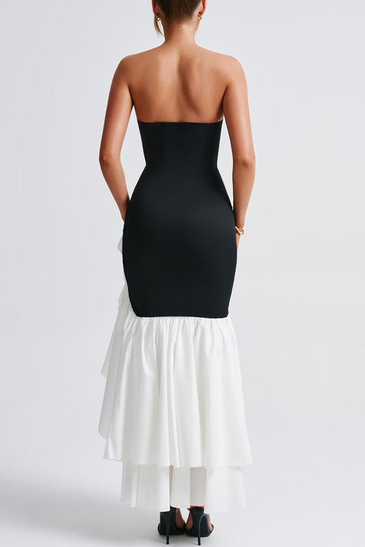 Angelina Maxi Dress - Black/White