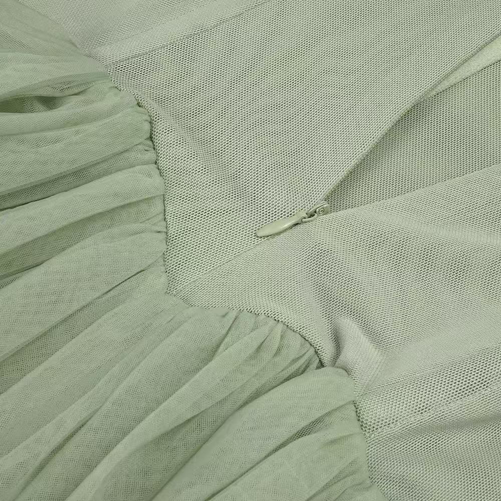 Sage Green Chiffon A-Line Floor-Length Gown