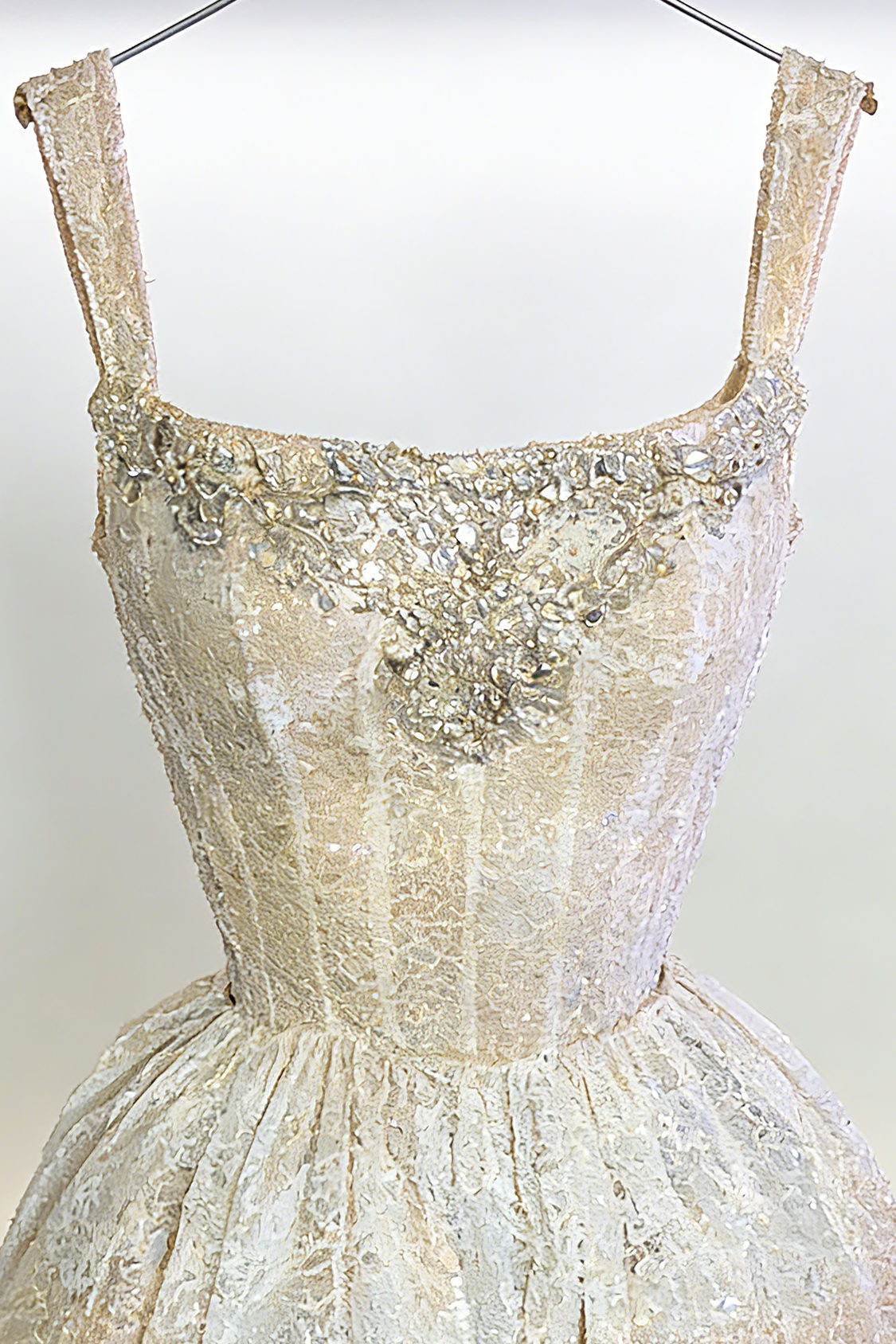 A-Line Glitter Sleeveless Light Champagne Wedding Dresses
