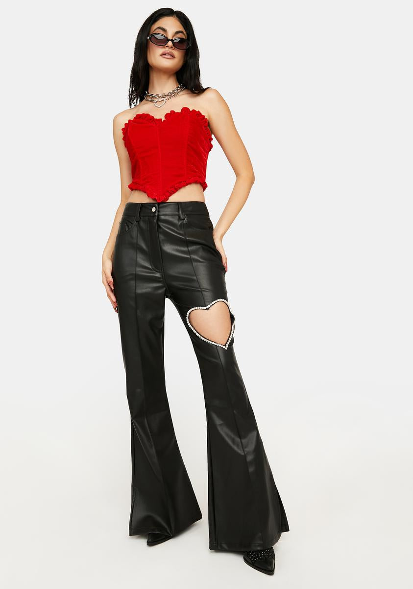 Velvet Heart Shaped Bustier Top