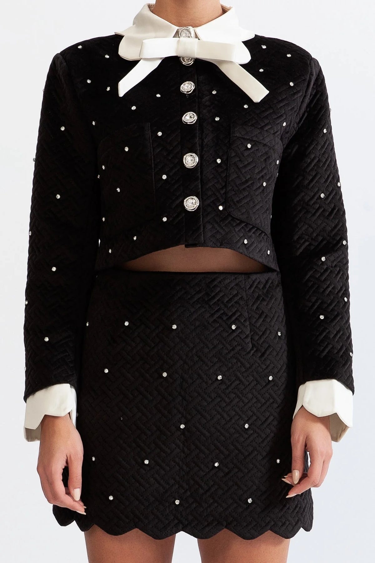 marjorie Velvet jewel co-ord - Black