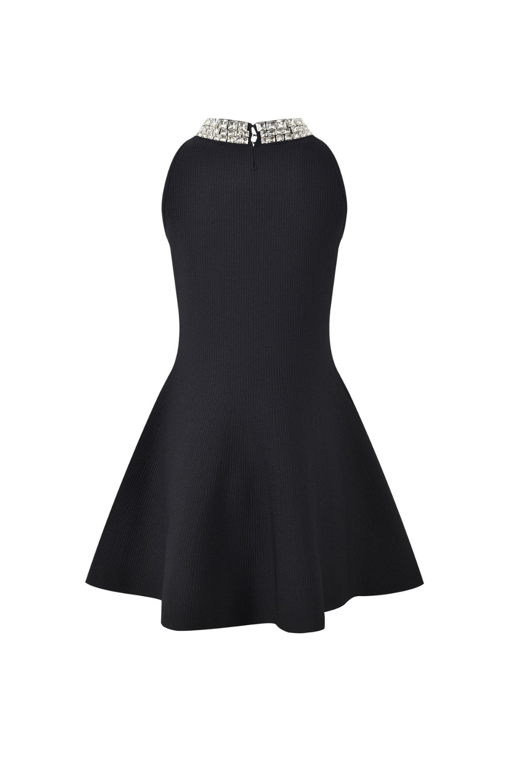 virginia Pearl Collar mini Dress in black