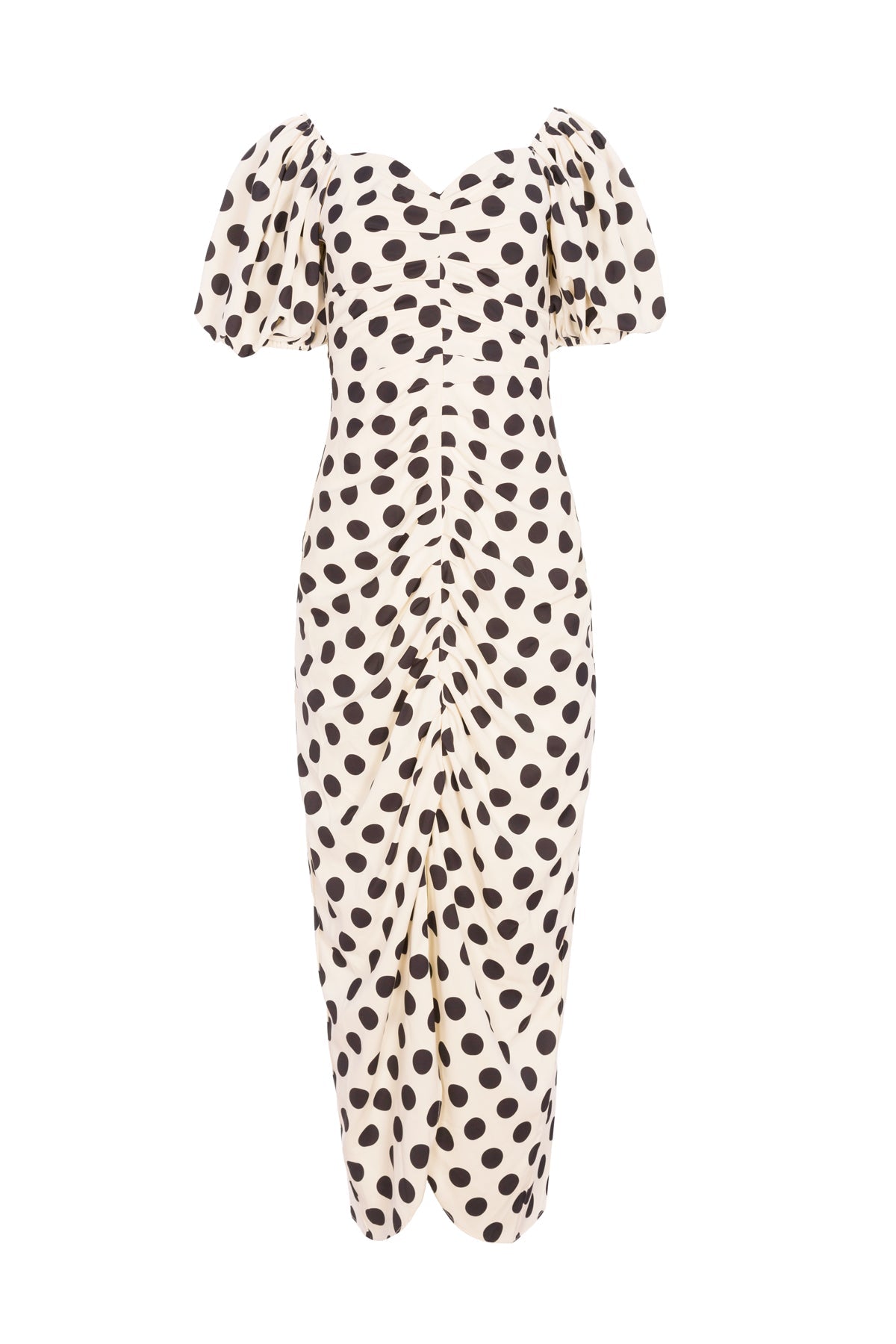 RITA DOTS - Draped polka dot midi dress