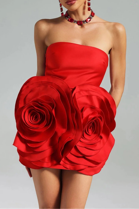 Shaha Floral Strapless Mini Dress