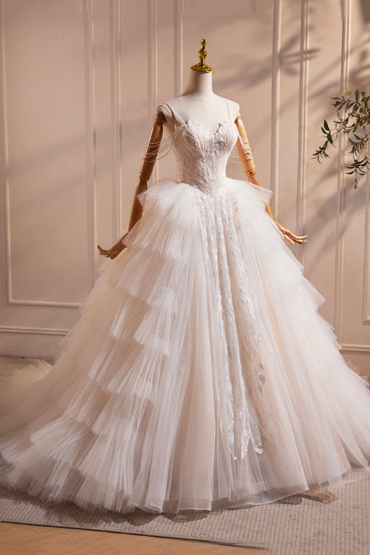 Champagne Spaghetti Straps Dress